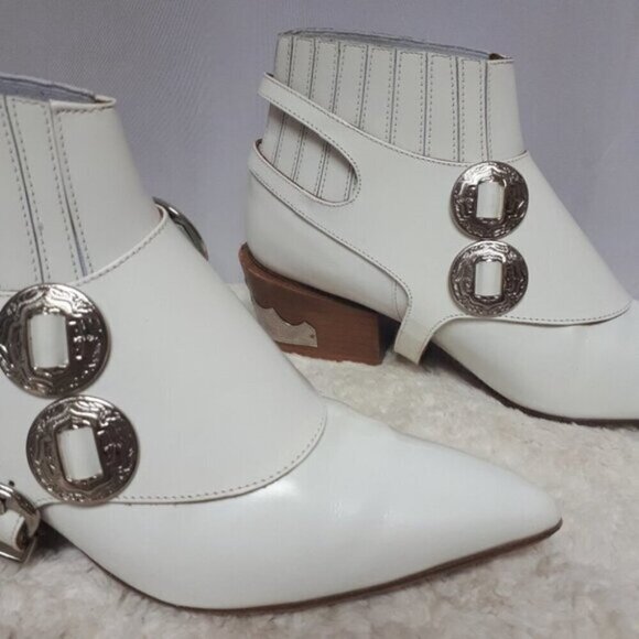 Toga Pulla White Harness Ankle Boots Western 37 - Picture 16 of 16